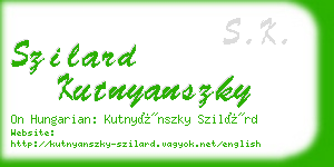 szilard kutnyanszky business card